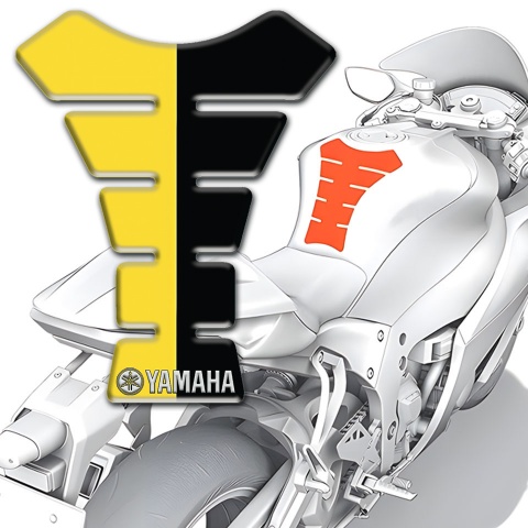 Yamaha Tank Pad Protector Yellow Black Halves Type 