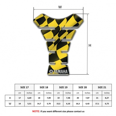 Yamaha Tank Guard Pads Yellow Black Squares Type 