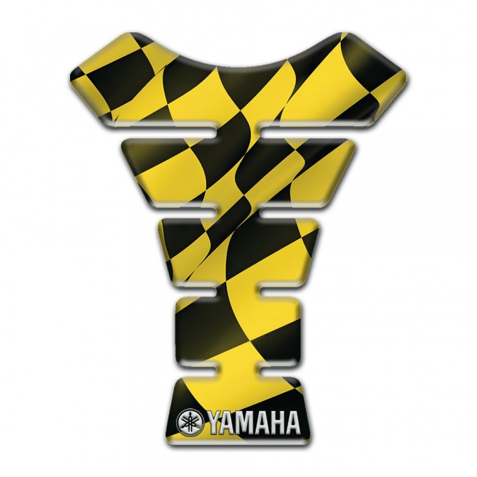 Yamaha Tank Guard Pads Yellow Black Squares Type 