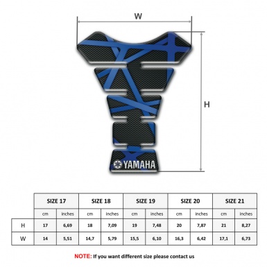 Yamaha Tank Fuse Black with Blue Crossed Lines Style 