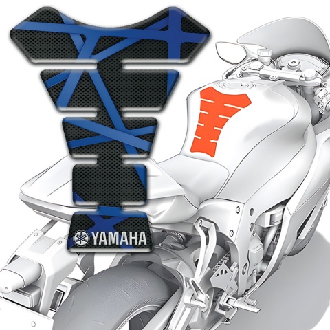 Yamaha Tank Fuse Black with Blue Crossed Lines Style 