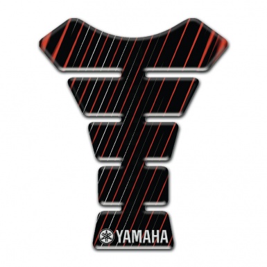 Yamaha Tank Pad Motorbike Black with Vertical Fringes Design 