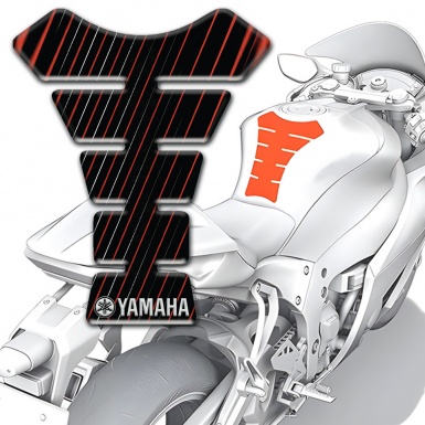 Yamaha Tank Pad Motorbike Black with Vertical Fringes Design 