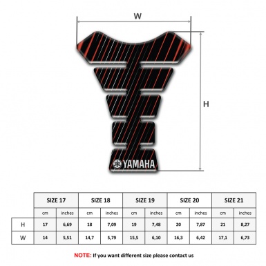 Yamaha Tank Pad Motorbike Black with Vertical Fringes Design 