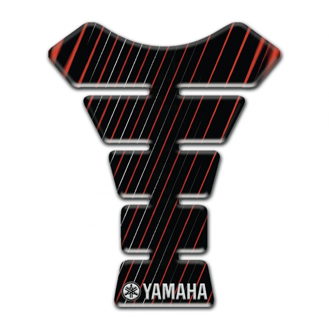 Yamaha Tank Pad Motorbike Black with Vertical Fringes Design 