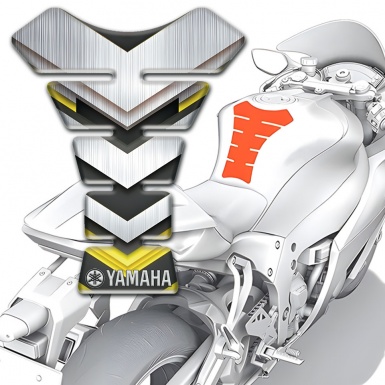 Yamaha Tank Guard Pads Silver Yellow Elements Type 