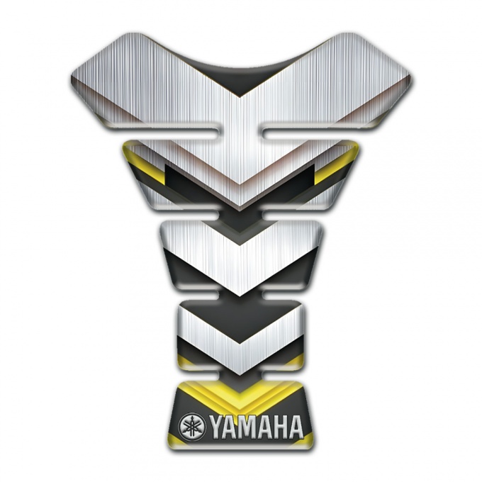 Yamaha Tank Guard Pads Silver Yellow Elements Type 