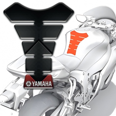 Yamaha Tank Pad Protector Black with Red Decoration Type 