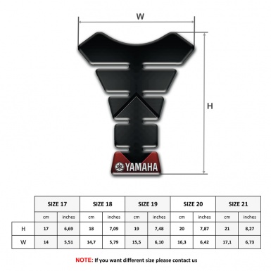 Yamaha Tank Pad Protector Black with Red Decoration Type 