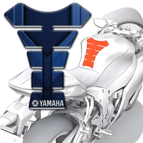 Yamaha Tank Pad Motorbike dark Blue parts Design 