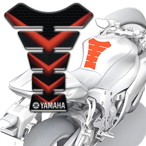Yamaha Tank Guard Pads Red V Shape Lights type 