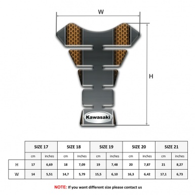 Kawasaki Tank Pad Motorbike Gray Base with Honeycomb Motive Design 