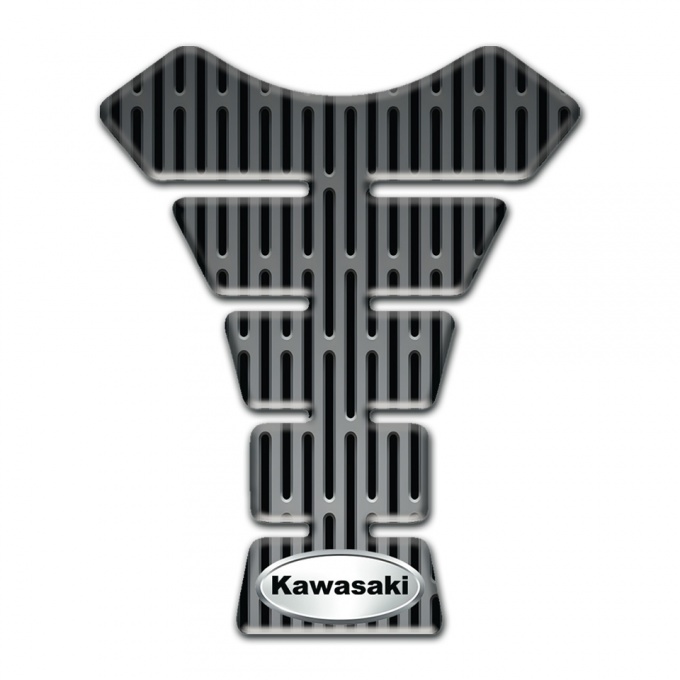 Kawasaki Tank Pad Protector Metal Oranament Style and Oval Logo Design 