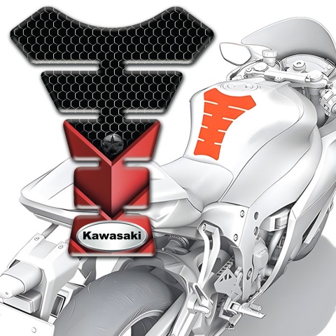 Kawasaki Tank Fuse Red Black Background Design Oval Logo Style 