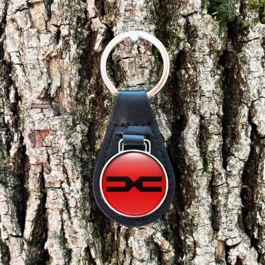 Dacia Keychain Leather Red Black New Design