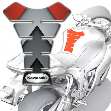 Kawasaki Tank Guard Pads Anti Slip Sticker with Oval logo 