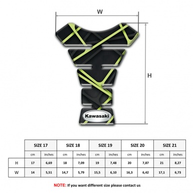 Kawasaki Tank Fuse Green Stripes Style Oval Logo 