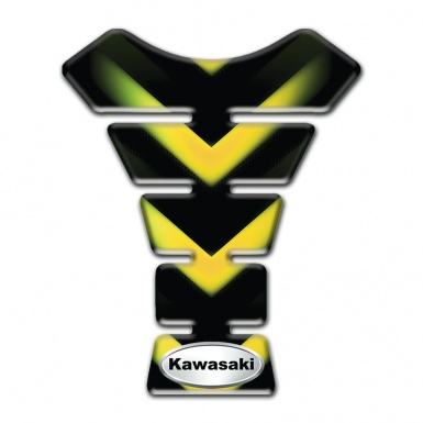 Kawasaki Tank Pad Motorbike Yellow Green Lights Design 