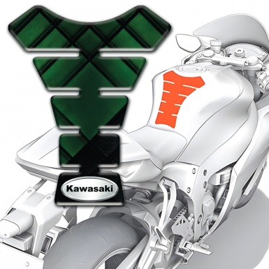 Kawasaki Tank Guard Pads dark Green Parts Edition 