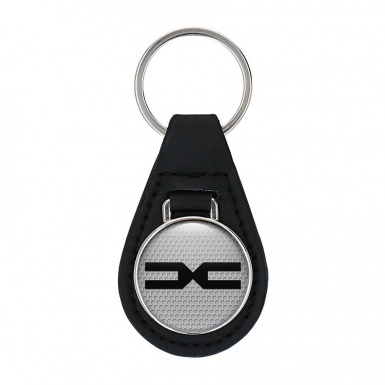 Dacia Keyring Holder Leather Silver Honeycomb Edition