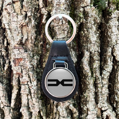 Dacia Keyring Holder Leather Silver Honeycomb Edition