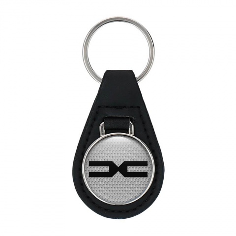 Dacia Keyring Holder Leather Silver Honeycomb Edition