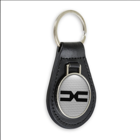 Dacia Keyring Holder Leather Silver Honeycomb Edition