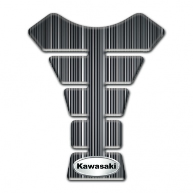 Kawasaki Tank Fuse Gray Base with White Stripes Style 