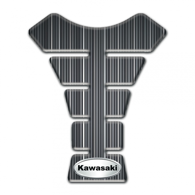 Kawasaki Tank Fuse Gray Base with White Stripes Style 