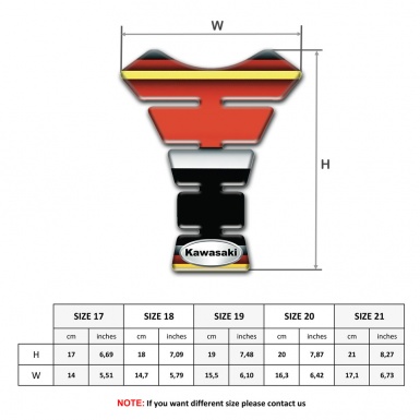Kawasaki Tank Protector Multicolored Base and Oval Silver logo Style 