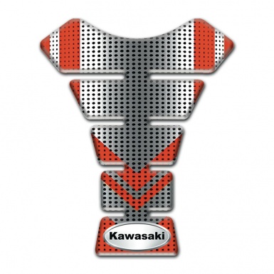 Kawasaki Tank Fuse Gray Red Decoeation wit Oval Logo 