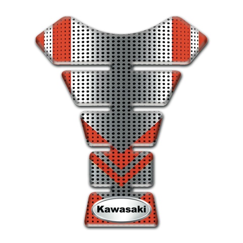 Kawasaki Tank Fuse Gray Red Decoeation wit Oval Logo 