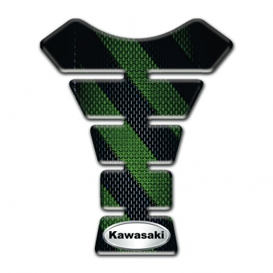 Kawasaki Tank Pad Motorbike Oval Logo with Black Green Base