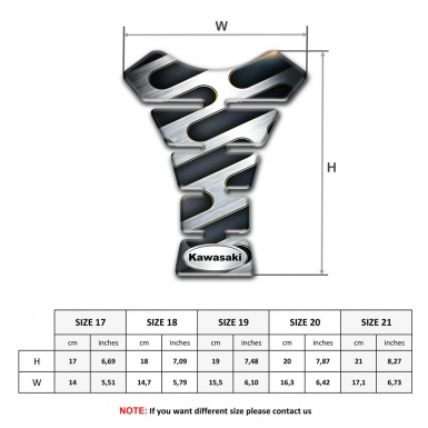 Kawasaki Tank Protector Silver Details with Oval Logo 