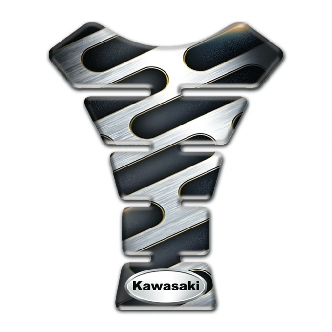 Kawasaki Tank Protector Silver Details with Oval Logo 