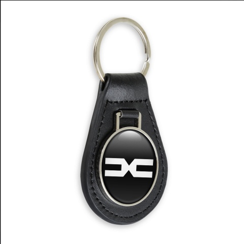 Dacia Leather Keychain Black White New Design