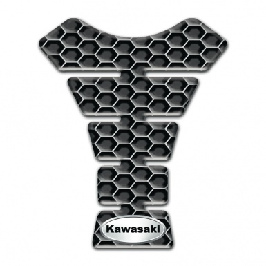 Kawasaki Tank Guard Pads Honeycomb Base Design Oval Logo 