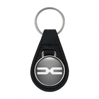 Dacia Keychain Leather Dark Silver Carbon Edition