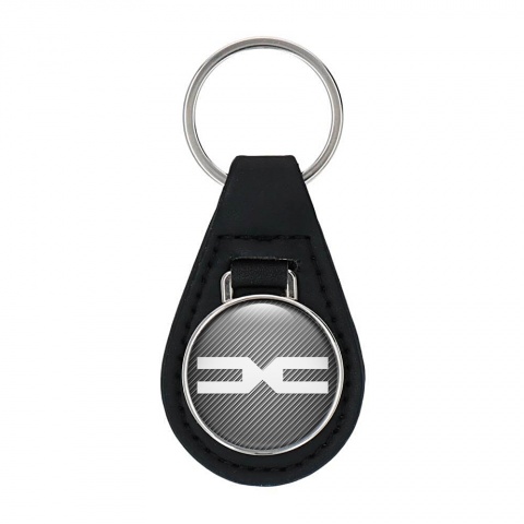 Dacia Keychain Leather Dark Silver Carbon Edition