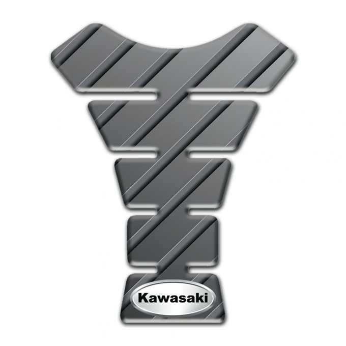 Kawasaki Tank Pad Motorbike Clear Gray Design Base Oval Logo Style 