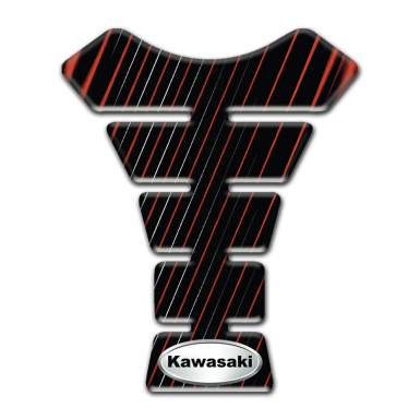 Kawasaki Tank Pad Protector Dark Base with Vertical Stripes 