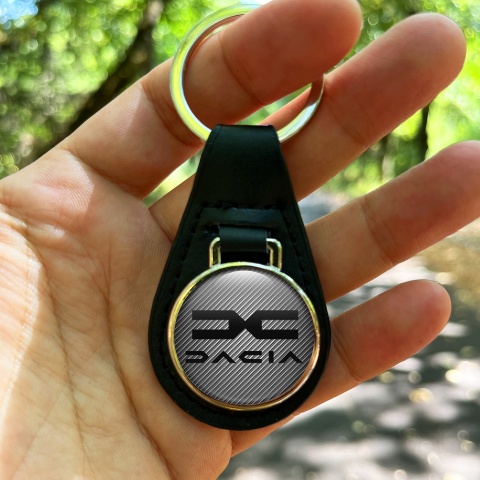 Dacia Key Fob Leather Dark Carbon Black Design