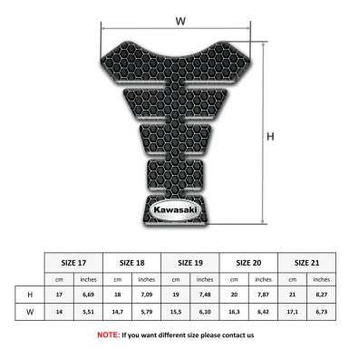 Kawasaki Tank Pad Motorbike Perforated Steel Design 