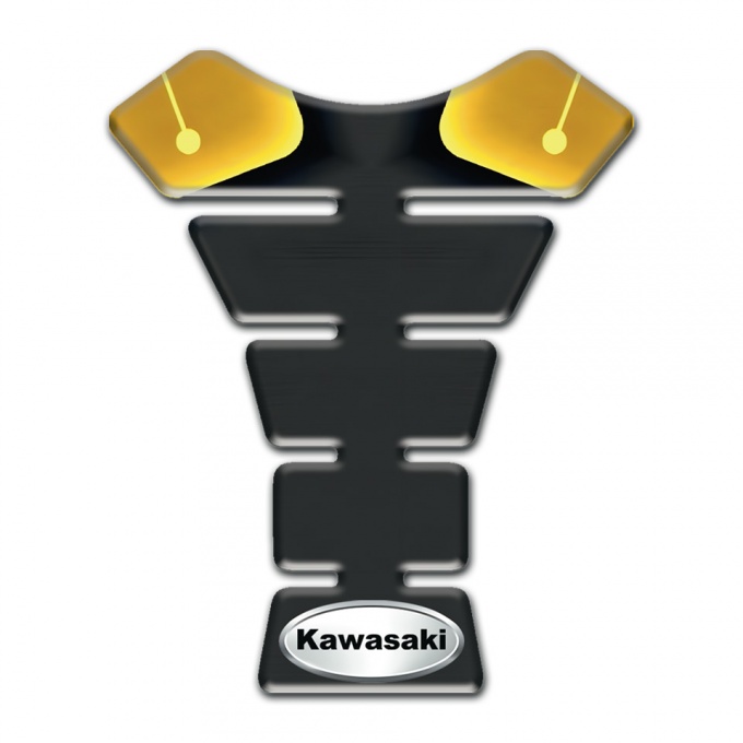 Kawasaki Tank Pad Protector Black Yellow Edition 