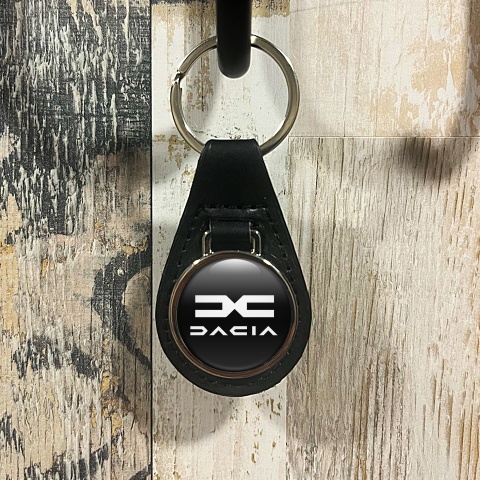 Dacia Keyring Holder Leather Black White Edition