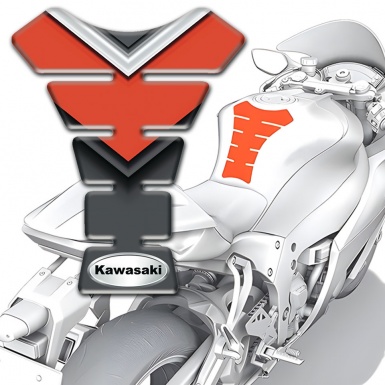 Kawasaki Tank Pad Motorbike Orange Black Vision 