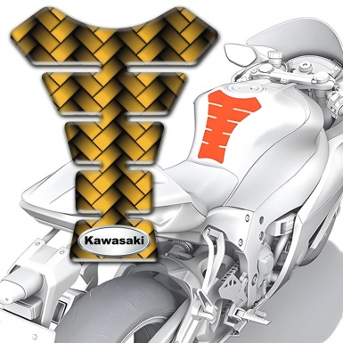 Kawasaki Tank Protector Yellow Crossed Details Design 