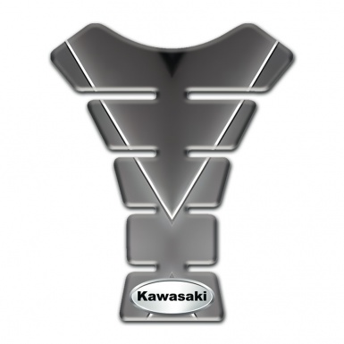 Kawasaki Tank Fuse Gray Base with White Stripes Decoration 
