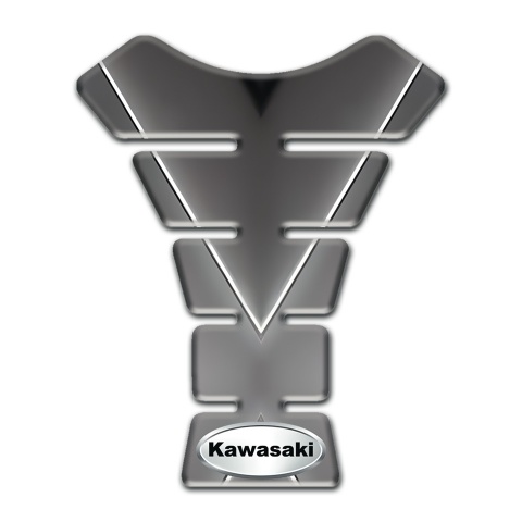 Kawasaki Tank Fuse Gray Base with White Stripes Decoration 