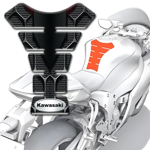 Kawasaki Tank Guard Pads dark 3D Design model 